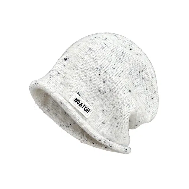 钓鱼熊 韩版慵懒风卷边包头帽子气质款时尚百搭显脸小出片冷帽潮 聚酯纤维 绒线帽 男女同款情侣款