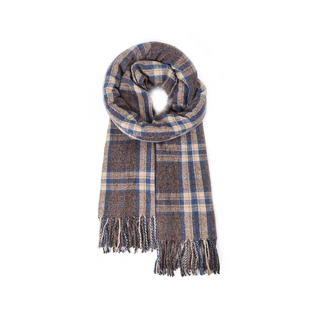 雅鹿优选 学院风经典格子韩版百搭保暖配饰 聚酯纤维 绒线围巾 男女同款情侣款