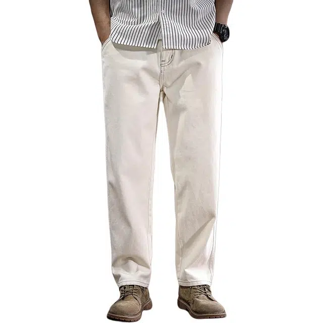 遨宇 美式经典复古潮流潮牌极简风百搭户外痞帅工装宽松大码直筒裤牛仔裤 男款