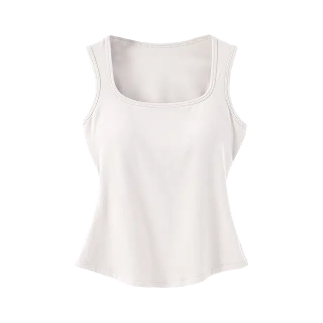 舒雅 纯色百搭亲肤透气方领宽肩带文胸打底背心 女款