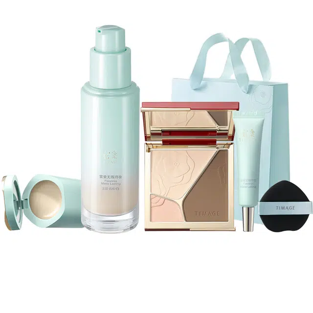 彩棠 妆前粉底液修容腮红彩妆套装 自然无瑕持久磨皮不脱妆服帖不卡粉保湿提亮肤色滋润遮瑕修饰肤色修饰轮廓控油 混油 白皮黄皮