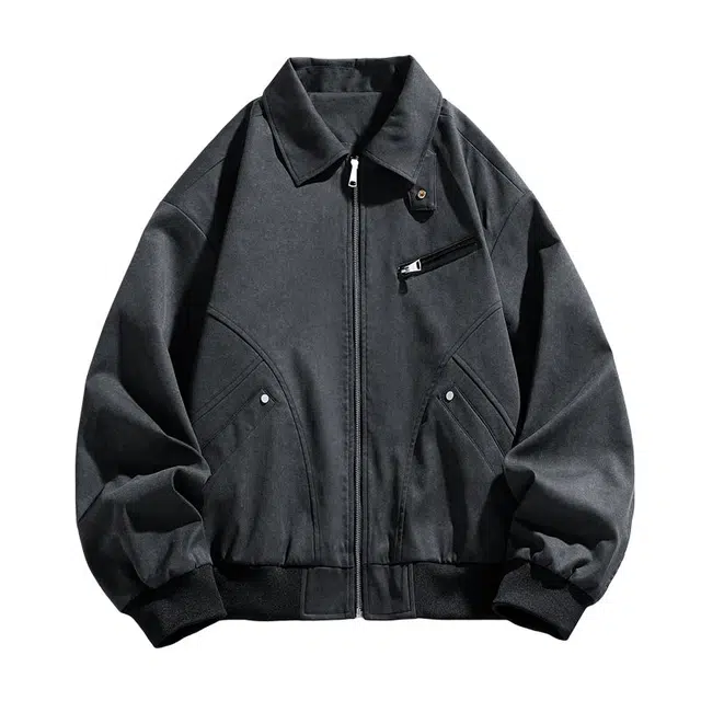 棉基因 冬季拼接撞色防风重工老钱风欧美高街情侣款洋气底特律上衣短款潮酷痞帅韩系女穿搭运动户外登山中长款男装夹克外套 男女同款