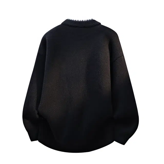 素杭 潮牌美式复古小动物刺绣设计感毛衫开衫无性别主义松弛慵懒舒适亲肤宽松日常休闲百搭针织衫 男女同款