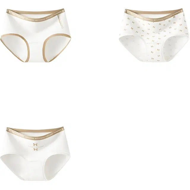 帕兰朵 全棉裆抗菌柔软舒适透气印花甜美日系中高腰纯棉女士三角内裤 女款