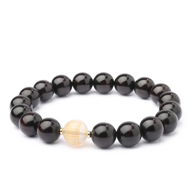 三檀小舍 新中式复古招财纳福福禄双全 心经小众设计文玩盘玩绕指柔 紫檀属 手串 男女同款情侣款