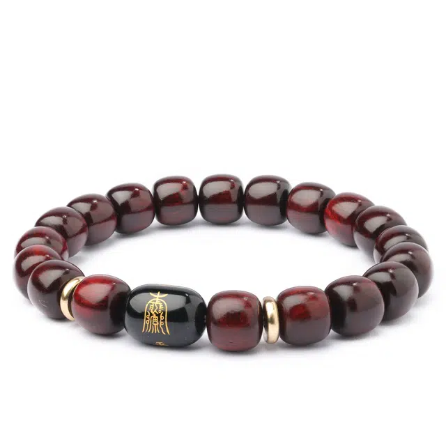 三檀小舍 新中式复古招财纳福福禄双全吉祥如意平安小众设计文玩盘玩绕指柔礼盒 紫檀属 手串 男女同款情侣款