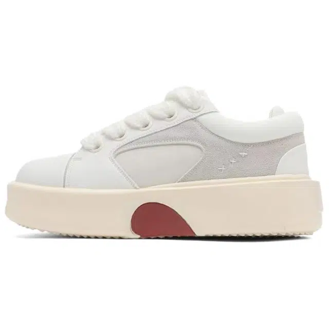 拾伍象 情侣款百搭增高爱心女厚底小众设计休闲纯色小白鞋 板鞋 男女同款