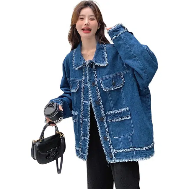 小卷要加油 小香风女春秋今年流行小个子设计感复古夹克上衣牛仔外套 女款