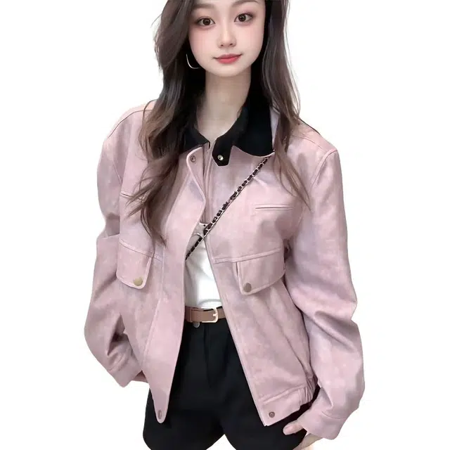 纤丝鸟 美式复古潮流时尚翻领外套宽松显瘦上衣棉服 女款