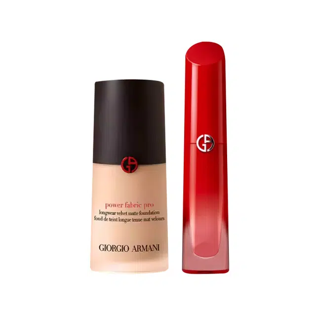 阿玛尼 红管水唇纱权力粉底液彩妆套装 自然持久