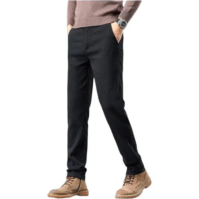 潮人榜 韩系经典日常通勤百搭轻商务秋冬款潮牌中腰显瘦修身弹力直筒小脚休闲裤 男款