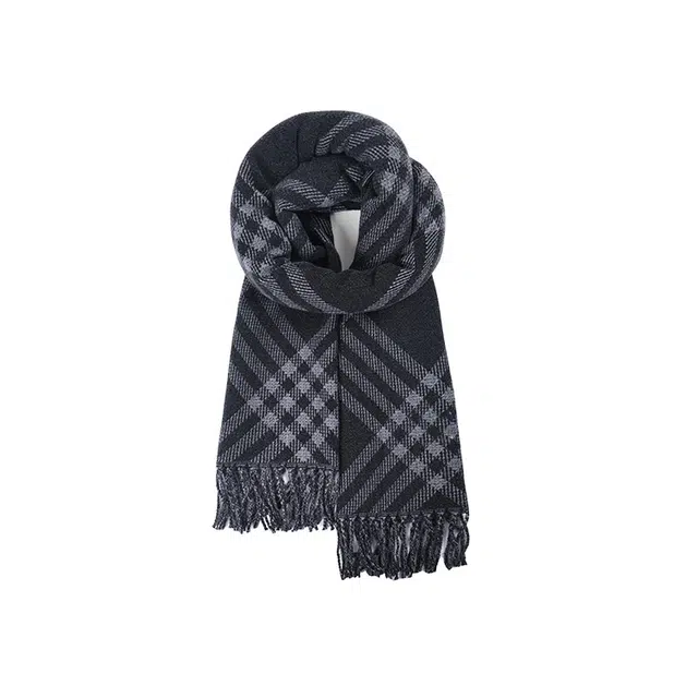 雅鹿优选 名媛风气质显白显嫩粉色双面可戴高级感 礼盒装 聚酯纤维 绒线围巾 男女同款情侣款