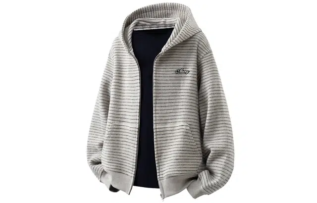 徐太浪 美式复古条纹连帽外套秋冬季宽松卫衣 男女同款