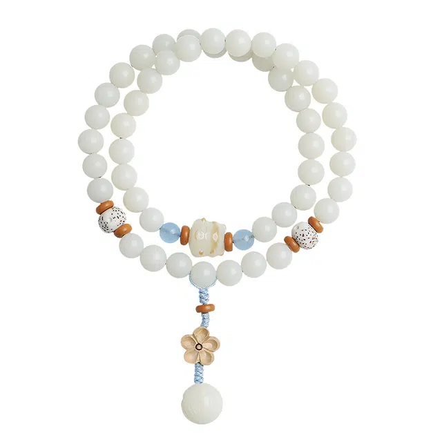 仙园韵 新中式国潮古风小众设计可爱猫咪好运连连招财纳福转运莲花萌猫 星月菩提 手串 女款