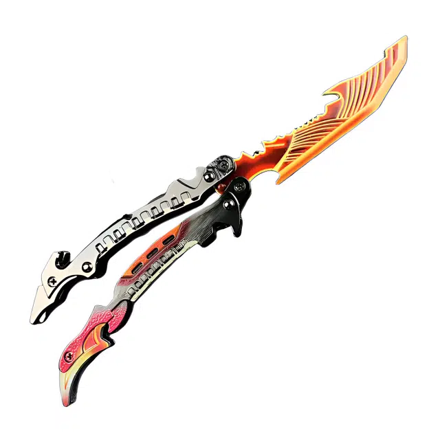 悦米乐 雷光焰影蝴蝶刀金属武器合金 其他静态模型