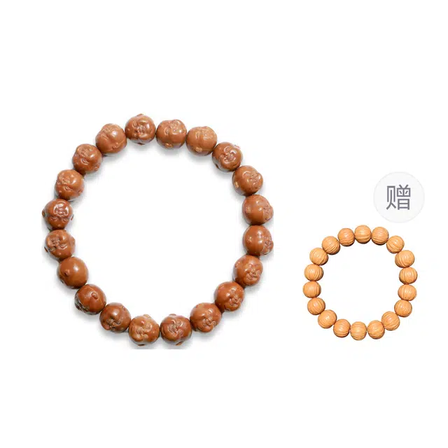 梨云暮雪 太经典 巧雕可爱小弥佛  深抛工艺巧克力色  笑口常开  欢欢喜喜#好运 猴头核桃 手串 男女同款情侣款