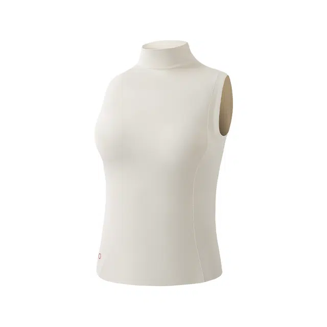 从轻 带胸垫高领打底保暖背心 女款