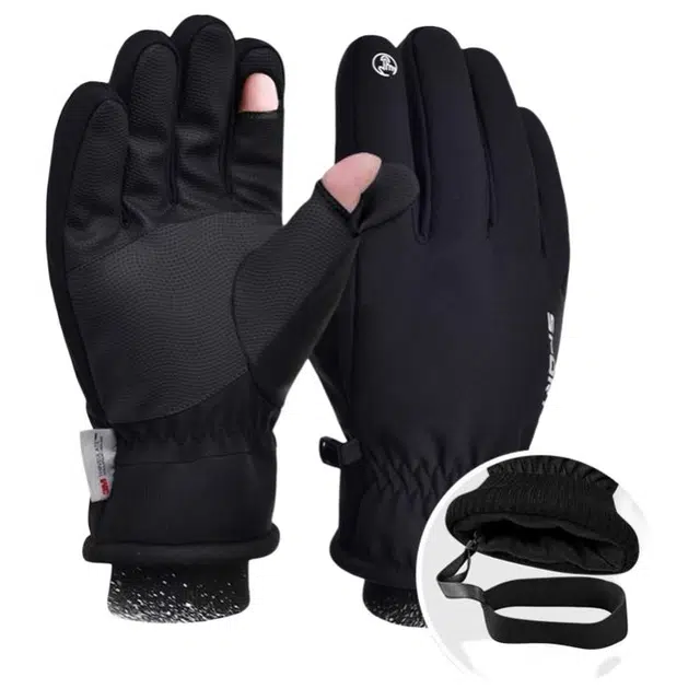 战术鸟 冬季防寒保暖半指可触屏 棉 手套 男女同款情侣款