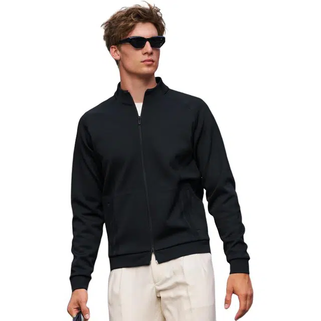 布先生 挺括立领长袖提花外套简约时尚夹克 男款