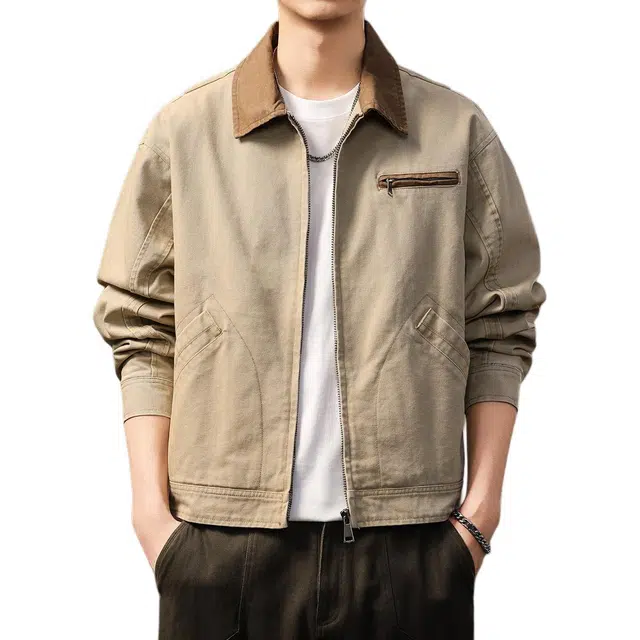 贵色 美式复古翻领飞行休闲百搭经典夹克 男女同款