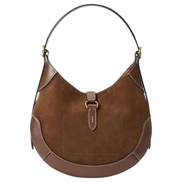 Polo Ralph Lauren Polo ID Suede Crossbody Small Brown