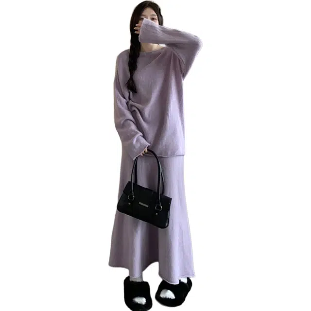 俞兆林 宽松慵懒风时尚简约复古百搭日常通勤优雅舒适裙装套装 女款