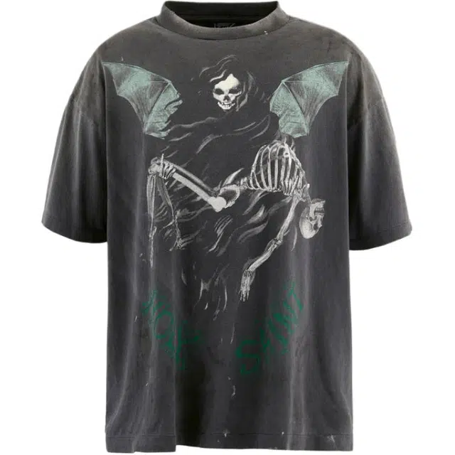SAINT Mxxxxxx FW25 SS TEEHOLY SAINT BLK T