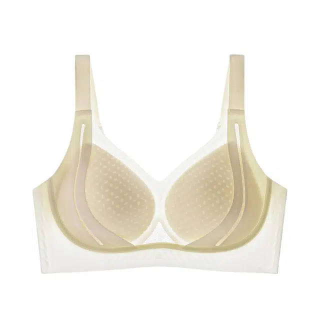 慕梵度 凉感洞洞杯提拉小胸聚拢无痕内衣女无钢圈固定杯软支撑上托防下垂收副乳轻薄舒适亲肤透气文胸 女款