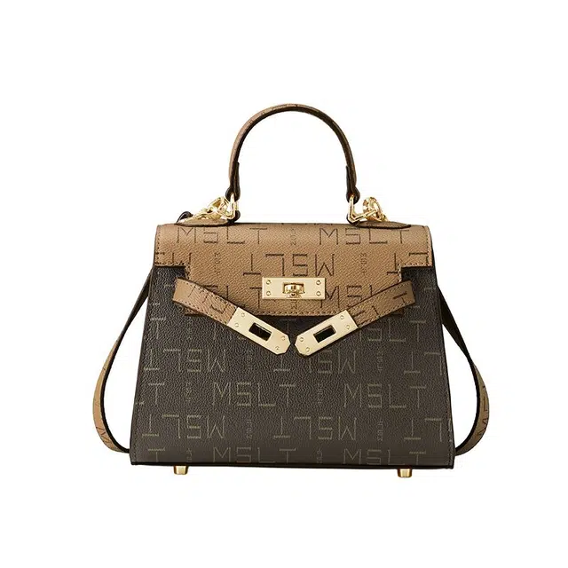 Marsalanti Vintage Colorblock PVC Bag Brown Tea