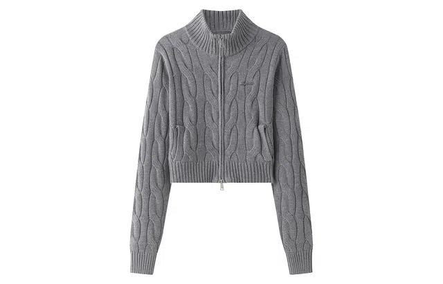 东鲸岁时记 开学季慵懒风可爱温柔甜妹保暖柔软舒适穿搭甜美日常休闲纯色麻花双拉链外套毕业季针织衫 女款 礼盒装