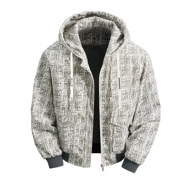 敦煌博物馆 美式街头潮流格纹撞色千鸟格连帽防风保暖厚外套嘻哈学院风百搭痞帅飞行员教练夹克 男女同款