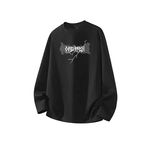 欧迪芬 美式高街闪电字母休闲百搭宽松落肩圆领套头柔软质地打底衫 男女同款