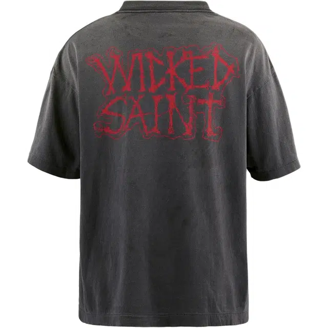 SAINT Mxxxxxx FW25 SS TEEHOLY SAINT BLK T