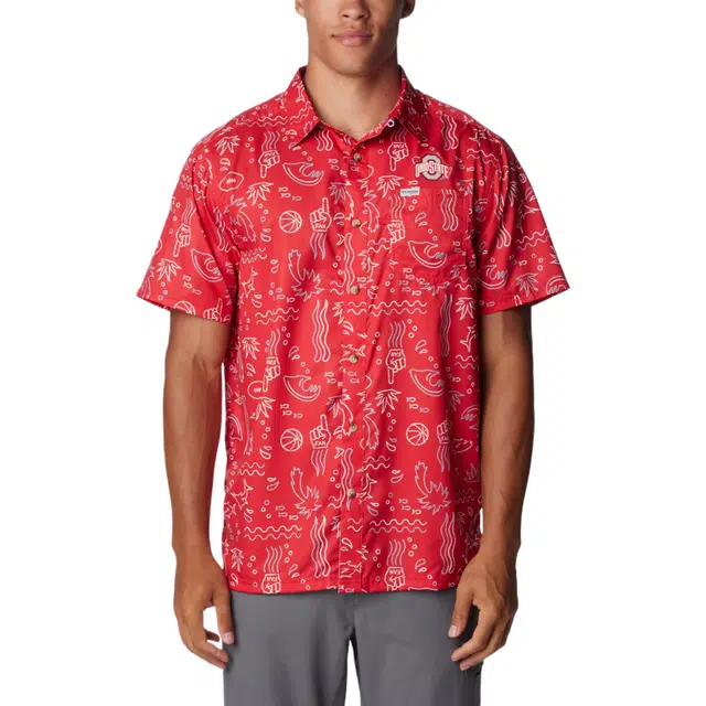 Columbia Shirt PFG Super Slack Tide Ohio State Omni-Shade