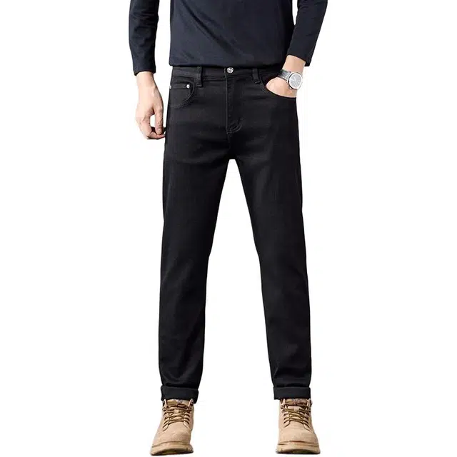 潮人榜 美式复古水洗潮牌高街轻商务宽松时尚休闲百搭弹力日常通勤直筒小脚牛仔裤 男款