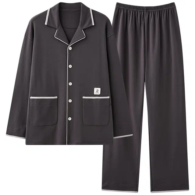 睦隆世家 百棉男士秋冬款居家睡衣套装 男款