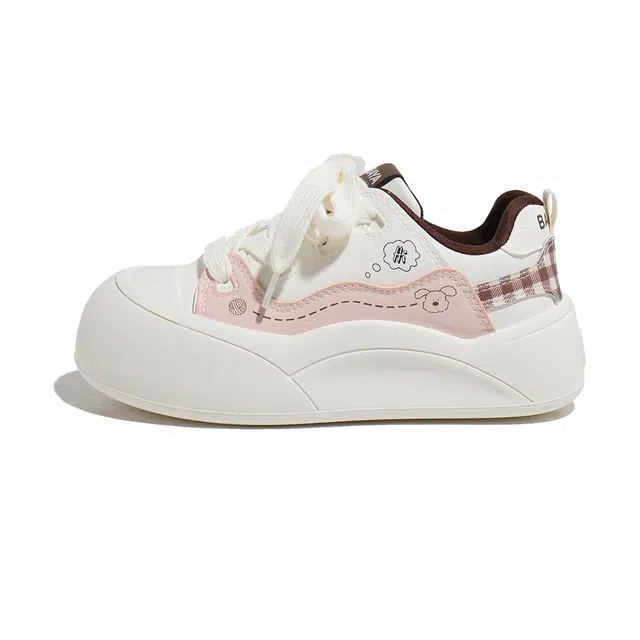 芭芭鸭 卡通百搭舒适厚底可爱休闲 板鞋 女