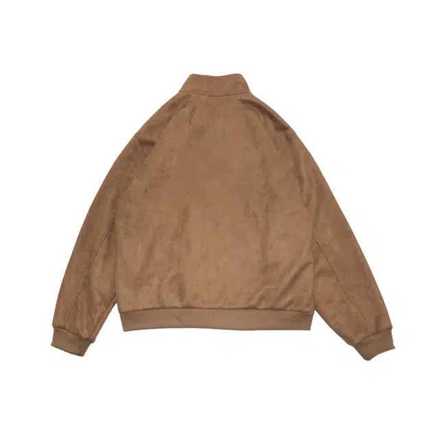 范索米 美式街头短款格子拼接时尚宽松百搭麂皮夹克情侣 男女同款