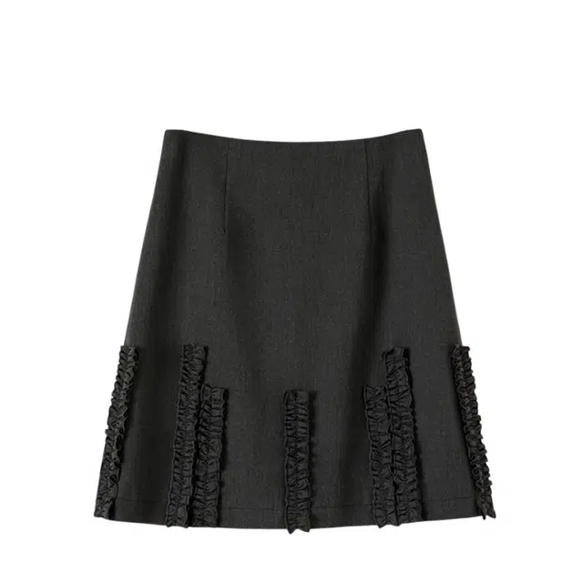 晚白 高腰版型隐藏拉链设计回弹性好有里衬短裙 女款