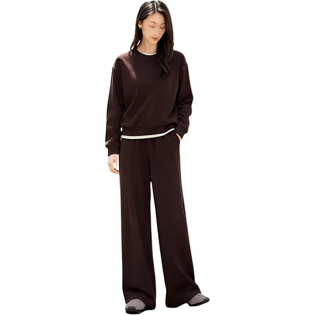 佐塞斯 高端品质轻奢绒感女秋冬季简约松弛感两件套卫衣套装 女款