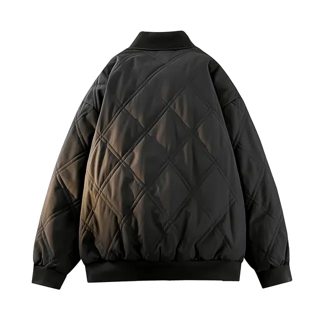 棉基因 春秋季校园流行防寒优质绒拉链棒球服高个子小个子日系男简约潮流美式高街工装风棉袄青少年职场通勤学院风羽绒服 男女同款