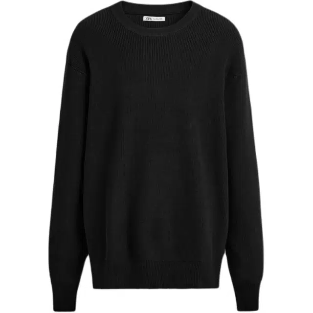 ZARA Loose Ribbed Crewneck Sweater