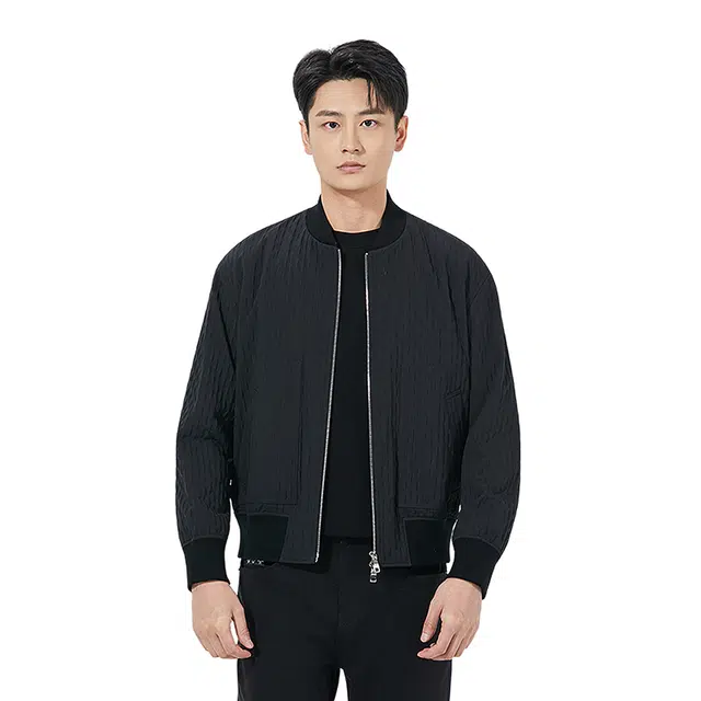 利郎 都市休闲棒球领肌理提花短款时尚通勤秋季夹克外套 男款
