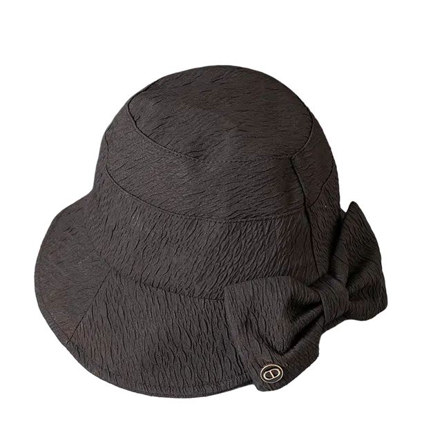 杨同学 日系温柔优雅气质蝴蝶结户外遮阳 涤纶 渔夫帽 女款