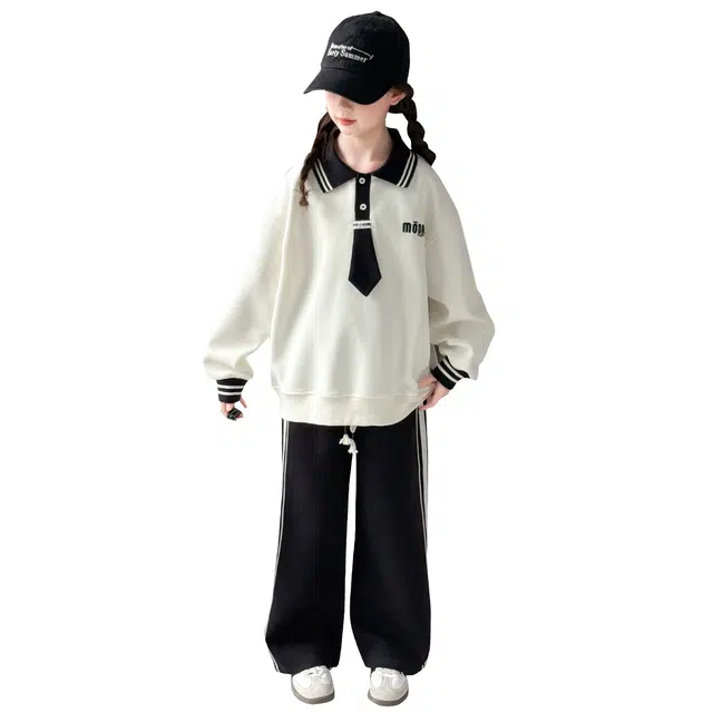 黑恐龙休闲运动套装 舒适学院风女孩 儿童款