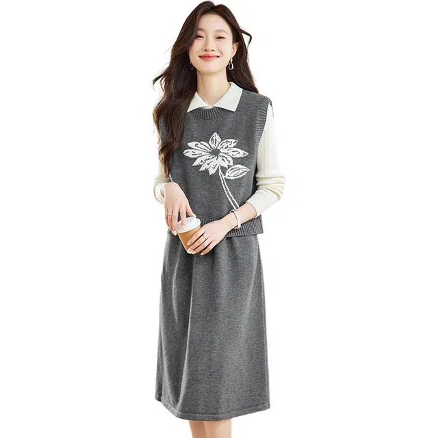 袋鼠 优雅时尚高贵修身休闲保暖显瘦甜美裙装套装 女款