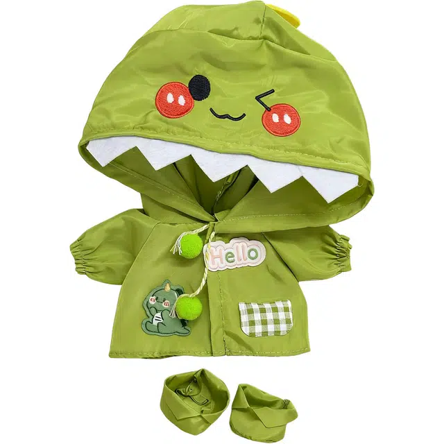 图米鱼 雨衣套装 棉花娃娃可爱动物款户外毛绒玩偶换装 娃衣着替