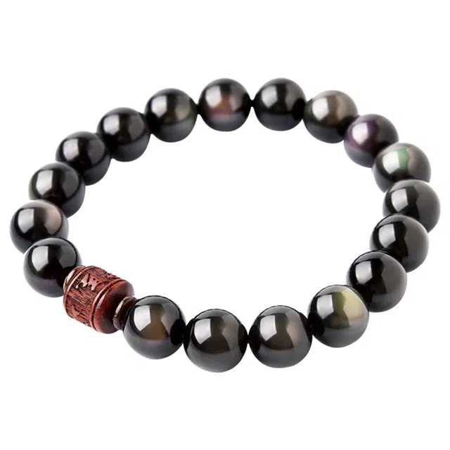 【六字箴言 消除负能】 灵菲 国潮转运幸运守护石 新中式国风百搭显气质 前途似锦事业运爆棚 #好运 黑曜石 手串 男女同款情侣款