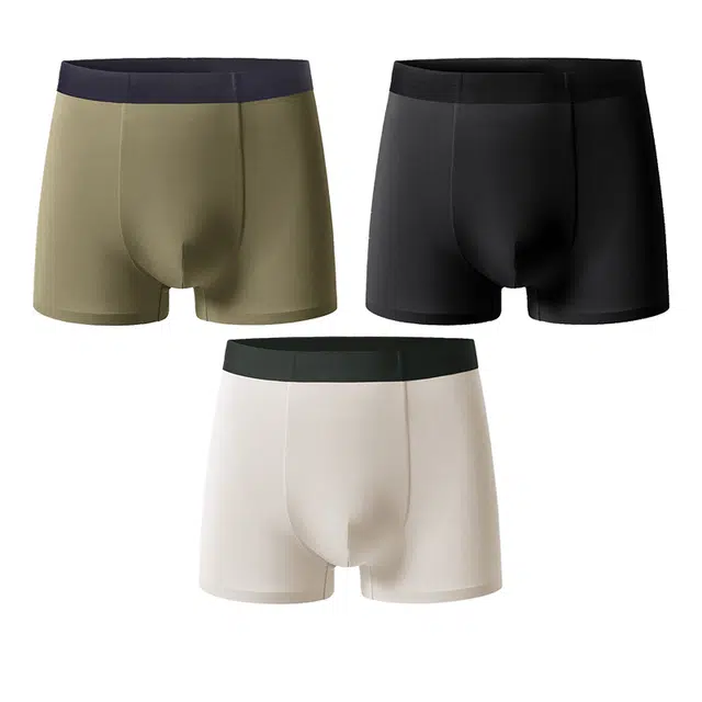 潞优野 莫代尔无痕中腰透气亲肤量裸感高弹力平角内裤 男款