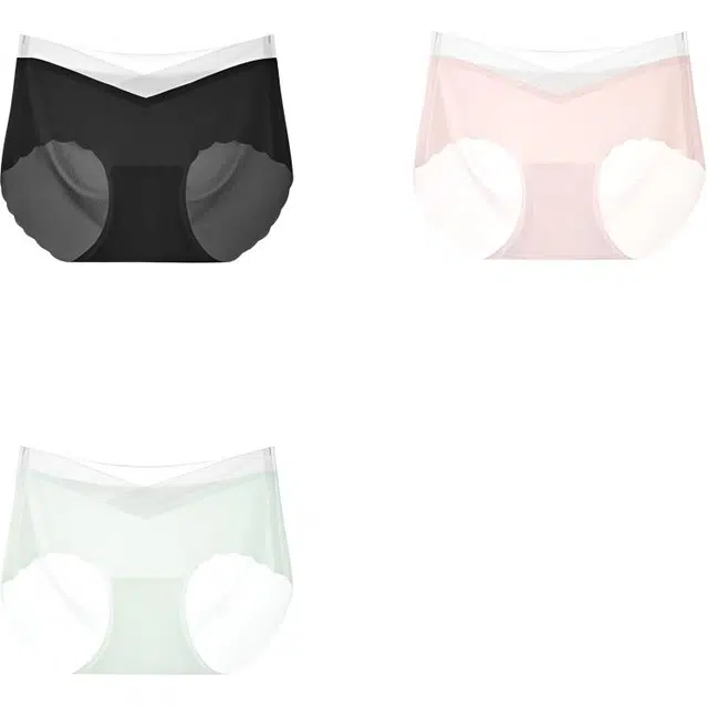 帕兰朵 无痕冰丝夏季薄款早中晚期低腰托腹大码短裤舒适透气三角内裤 女款